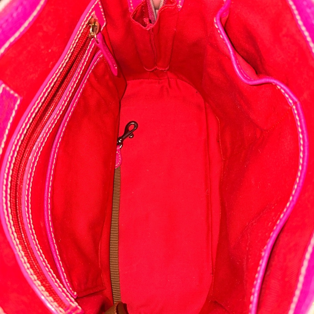 Dooney & Bourke Colorful Lettered Satchel with Pink Accents - Picture 9 of 9